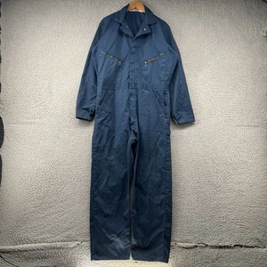 Vintage Dickies Coveralls Mens 42 Long Blue Mechanic Overalls Jumpsuit Boiler - Picture 1 of 20