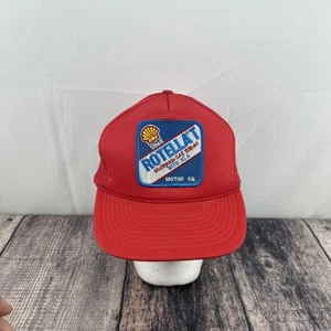 Vintage Shell Rotella T Multigrade 15W-40 Motor Oil Trucker Patch Hat USA  - Picture 1 of 6