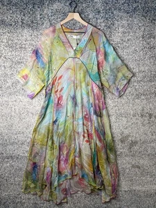 Zara Dress Womens XS-S Damaged Sheer Embroidered Maxi India Boho Festival NWT - Picture 1 of 7