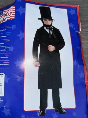 Disfraz de RUBIE'S Presidente Abraham Abe Lincoln Niño Talla M 8-10 Halloween Foto 1 de 4