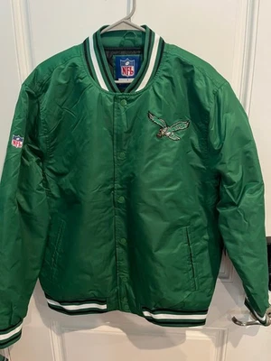 Philadelphia Eagles NFL Apparel Kelly Green Satin Bomber Jacket Men's Sizes NWT - Image 1 of 4