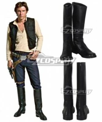 Nuevo Star Wars Han Solo Zapatos Negros Botas Cosplay Foto 1 de 4