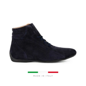 SPARCO MONZA Trainers Sneakers blue Hi Top suede Motorsports Driving Shoes - Picture 1 of 13
