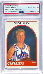 STEVE KERR SIGNED 1989 NBA HOOPS ROOKIE CARD #351 RC AUTO 10 PSA/DNA ! - Picture 1 of 2