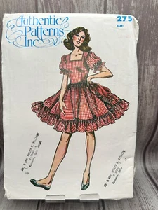 Authentic Patterns 275 Square Dance Clogging Peasant Dress Sz 18-20 VTG Cut - Picture 1 of 3