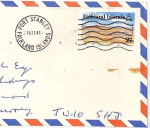 FALKLAND ISLANDS Commercial Air Mail Cover AGRICULTURE FARMING Surrey 1985 SS182 - Picture 1 of 3
