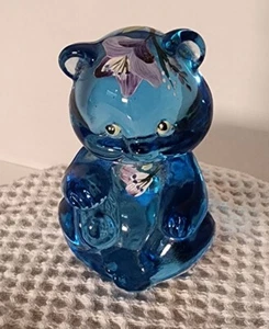 Hermoso Oso Azul Fenton Pintado a Mano Artesano Firmado Ripetto - Imagen 1 de 6