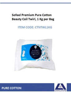 Sofeel Premium Pure Cotton Beauty Coil Twirl 1 Kg/Bag - Picture 1 of 2