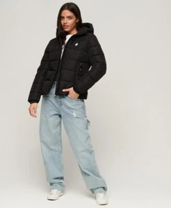 Superdry Womens Hooded Spirit Sports Puffer Jacket rrp £95 - Picture 1 of 4