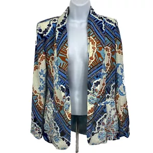 Bar III Jacket Women's XS Long Sleeve Open Front Geometric Floral Chiffon - Picture 1 of 12