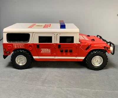 Tonka Fire Rescue Hummer Vehicle 2000s Vintage Red & White with Lights Sounds - Image 1 of 4