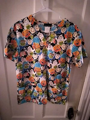 Cherokee Halloween Themed Scrub Top - Size Women’s S - Image 1 of 4