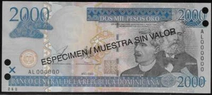 Dominican Republic 2000 Pesos Oro 2003 Specimen Unc - Picture 1 of 1