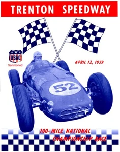 1959 Trenton New Jersey USAC Auto Races Small Space Poster Art Print - Picture 1 of 1