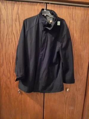 NEW ! RainForest Men Double Zip Water Resistence Coat Black Size XL - Image 1 of 4