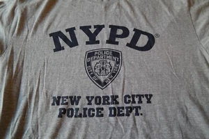 NYPD Men's Short Sleeve T-Shirt Officially Licensed (Heather Gray/Blue) - Picture 1 of 3
