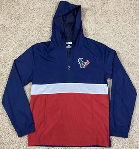 Houston Texans NFL Team Apparel 1/4 Zip Mens Hooded Windbreaker Size Small - Picture 1 of 4
