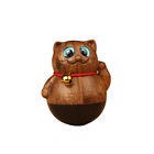 Wooden Figurine - Cute Japanese Fortune Cat Weeble Wobble Toy for Children