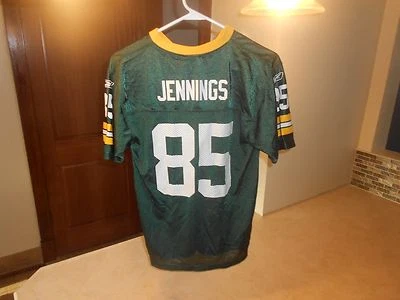 PRE-OWNED NFL GREEN BAY PACKERS GREG JENNINGS  #85 JERSEY YOUTH SIZE LARGE - Image 1 of 4