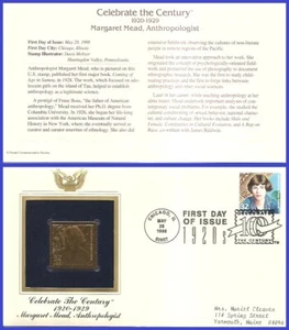 USA2 #3184g ADDR GOLDEN REPLICA FDC 1920 Margaret Mead Anthropologist - Picture 1 of 1