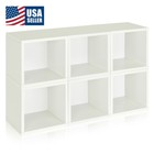 Eco Modular Storage Cube Cubby Organizer Display Shelf, Set of 6, White