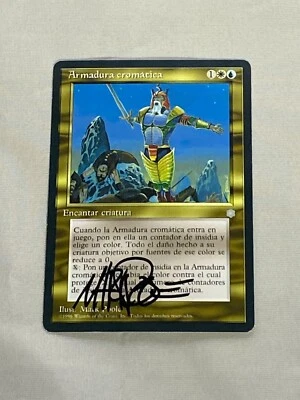 MTG Spanish Chromatic Armor Artist Proof and Signature Signed Poole - Image 1 of 2