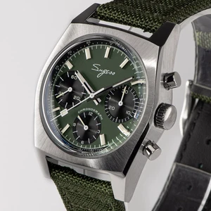 SEAGULL 1963 Sugess S419GSP SWAN NECK + DOMED Sapphire Chrono Mechanical Watch - Picture 1 of 34