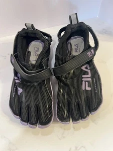 SKELE-TOES Women's Black & Purple Barefoot Water Shoes w/ Hook & Loop Size 6 - Picture 1 of 6