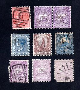 New South Wales 1871-1902 group of 9 stamps used CV=14.4$ - Picture 1 of 2