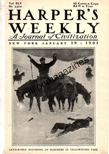 1901 Harpers Weekly January 19 Yellowstone Poachers; Arizona Pima Indians - Picture 1 of 1