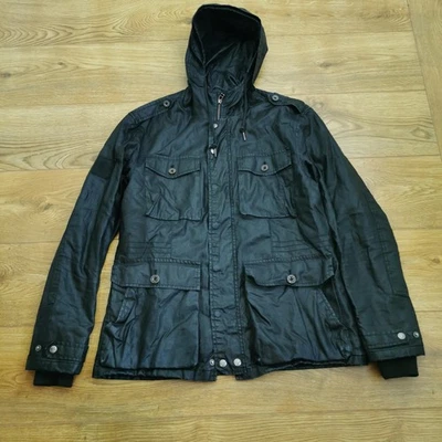 Pretty Green The Crester Parka Jacket Mens M Medium 100% Linen Mod Oasis - Image 1 of 4