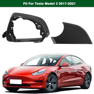 Left Driver Side View Mirror Base Cover Frame Holder For Tesla Model 3 2017-2021 - Picture 1 of 8