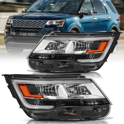 Fit 2016 2017 -18 2019 Ford Explorer Limited/XLT/Platinum LED DRL Headlights L+R - Image 1 of 4