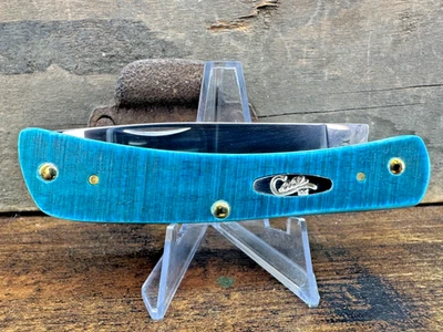 Case knife 25590 Caribbean Blue Bone saw cut jig sod buster jr 6137 SS - Image 1 of 4