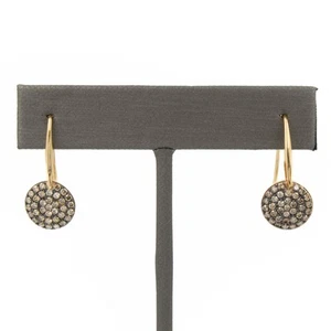 Roberto Coin 18k Rose Gold Pave Fancy Brown Diamond Drop Earrings #J138273-4 - Picture 1 of 7