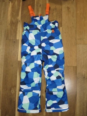 Hanna Andersson молодежи синий/белый/зеленый геометрический снег нагрудник брюки размер 8 130 см - Изображение 1 из 4