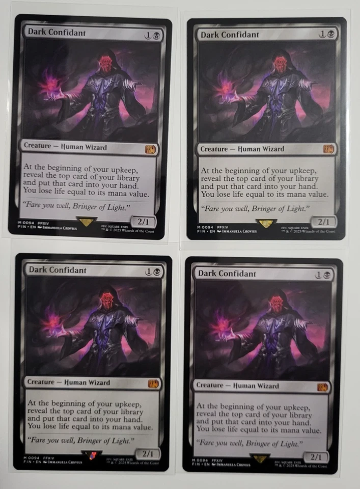 Magic MTG Final Fantasy Dark Confidant 0094 x4 Playset Mythic Rare Non Foil - Image 1 of 1