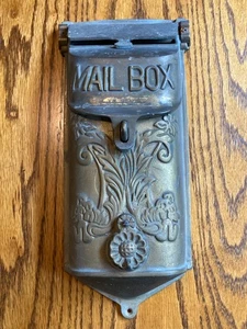 Antique Solid Brass Standard Mail Box Wall Mount Ornate Victorian 12" - Picture 1 of 4