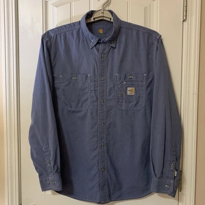 Carhartt FR Force Fire Resistant Cat 2 Mens Large Blue Shirt Workwear-Large - Image 1 of 4