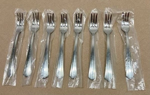 Hampton Silversmith CENTRAL Cocktail/Seafood Forks 18/10 Flatware Lot 8 NEW - Picture 1 of 9