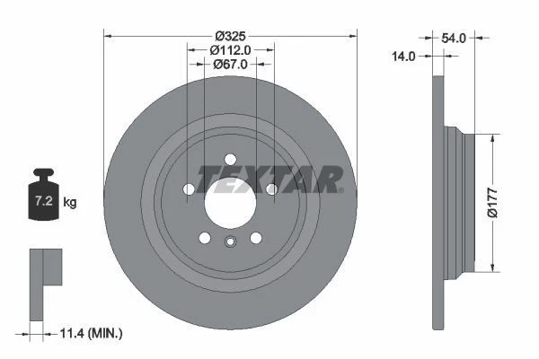 TEXTAR PRO+ 92277405 Brake disc suitable for MERCEDES-BENZ ML-Class, GLE - Image 1 of 1