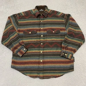 Vtg Structure Shirt Mens M Multicolor Aztec Striped Flannel Acrylic Button Up - Picture 1 of 16