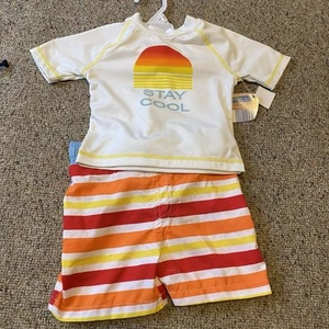 Lily & Dan Boys 2Piece Swim Set Shorts Top Sz 2T Excellent UPF 50+ UV Protection - Picture 1 of 5