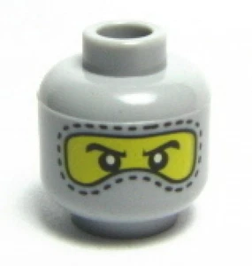 LEGO - Minifig, Head Balaclava with Eyes Hole & Stitching Trim - Light Gray - Picture 1 of 1