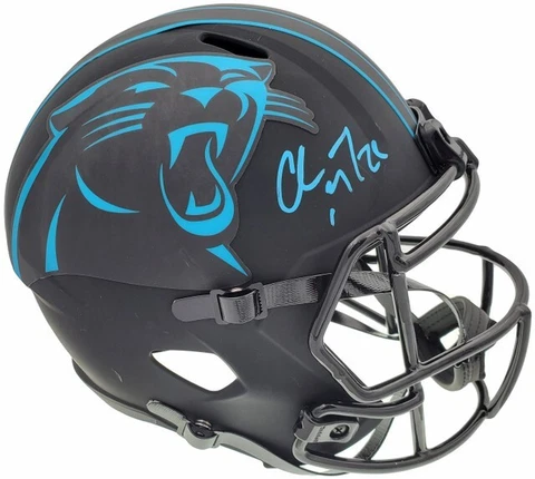 Christian McCaffrey Autographed Carolina Panthers Black Eclipse Full Size Speed Cover