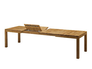 Ausziehbarer Tisch Esstisch Massivholztisch Wildeiche 160x90 bis 290x90 LISSABON