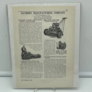 Antique Book Plate Page 1931 Jacobsen Manufacturing Company Black & White Art - Picture 1 of 3
