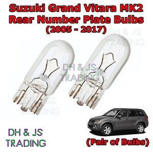 For Suzuki Grand Vitara Rear Number Plate Bulbs Reg Plate Bulb Lights (05-17)