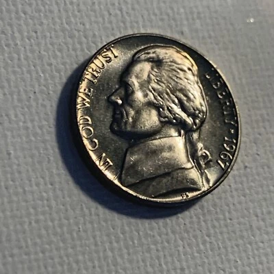 Jefferson nickel 1967 SMF special strike - Image 1 of 4
