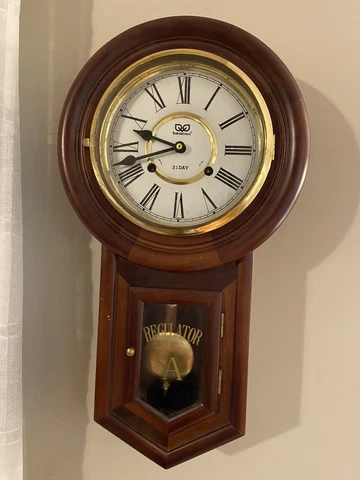 Beacon 31 Day Wall Regulator Clock Time Strike Vintage Works Perfect Cover